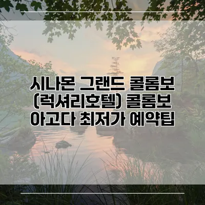 시나몬 그랜드 콜롬보 (럭셔리호텔) 콜롬보 아고다 최저가 예약팁