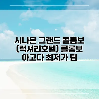 시나몬 그랜드 콜롬보 (럭셔리호텔) 콜롬보 아고다 최저가 팁