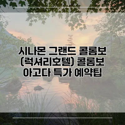 시나몬 그랜드 콜롬보 (럭셔리호텔) 콜롬보 아고다 특가 예약팁