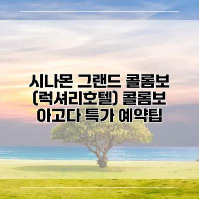 시나몬 그랜드 콜롬보 (럭셔리호텔) 콜롬보 아고다 특가 예약팁