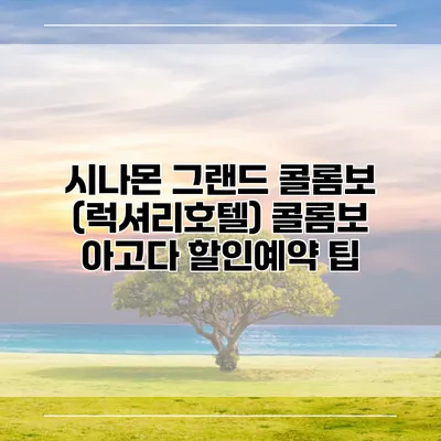 시나몬 그랜드 콜롬보 (럭셔리호텔) 콜롬보 아고다 할인예약 팁