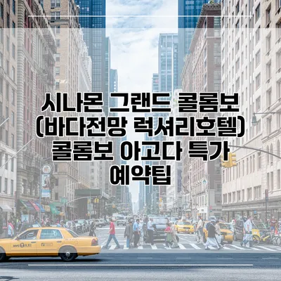 시나몬 그랜드 콜롬보 (바다전망 럭셔리호텔) 콜롬보 아고다 특가 예약팁