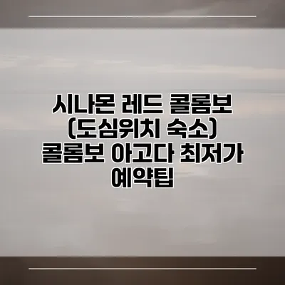 시나몬 레드 콜롬보 (도심위치 숙소) 콜롬보 아고다 최저가 예약팁