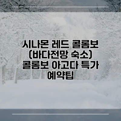 시나몬 레드 콜롬보 (바다전망 숙소) 콜롬보 아고다 특가 예약팁