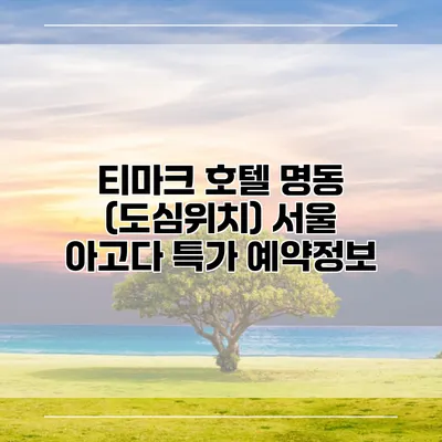 티마크 호텔 명동 (도심위치) 서울 아고다 특가 예약정보