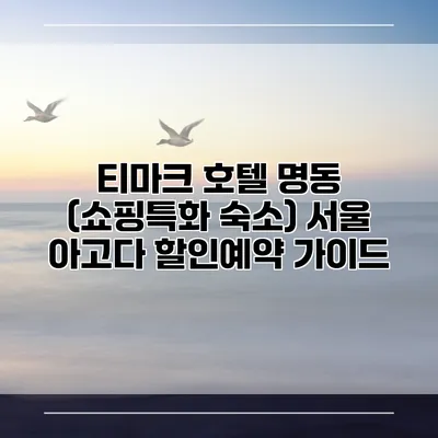 티마크 호텔 명동 (쇼핑특화 숙소) 서울 아고다 할인예약 가이드