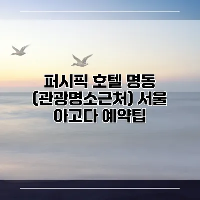 퍼시픽 호텔 명동 (관광명소근처) 서울 아고다 예약팁