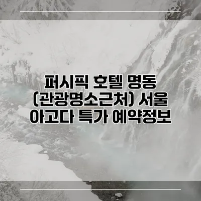 퍼시픽 호텔 명동 (관광명소근처) 서울 아고다 특가 예약정보
