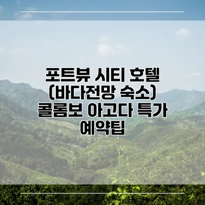 포트뷰 시티 호텔 (바다전망 숙소) 콜롬보 아고다 특가 예약팁