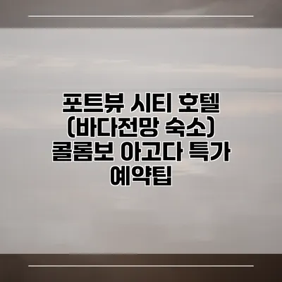 포트뷰 시티 호텔 (바다전망 숙소) 콜롬보 아고다 특가 예약팁