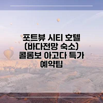 포트뷰 시티 호텔 (바다전망 숙소) 콜롬보 아고다 특가 예약팁
