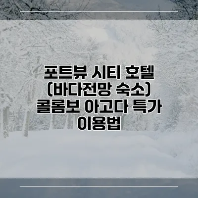 포트뷰 시티 호텔 (바다전망 숙소) 콜롬보 아고다 특가 이용법