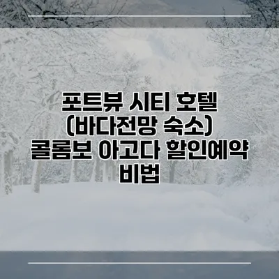포트뷰 시티 호텔 (바다전망 숙소) 콜롬보 아고다 할인예약 비법