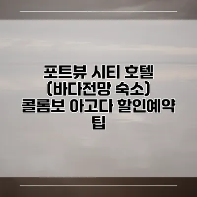 포트뷰 시티 호텔 (바다전망 숙소) 콜롬보 아고다 할인예약 팁