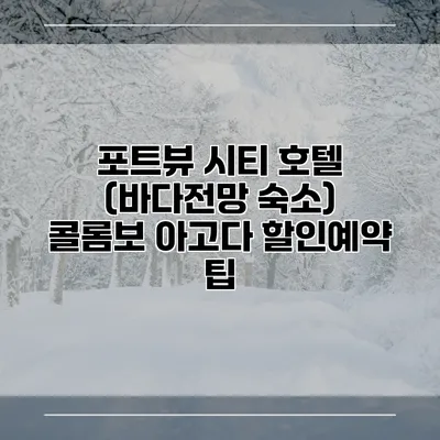 포트뷰 시티 호텔 (바다전망 숙소) 콜롬보 아고다 할인예약 팁