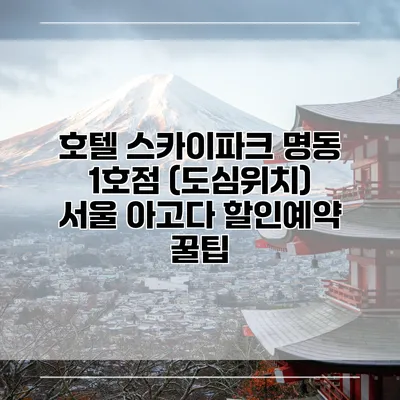 호텔 스카이파크 명동 1호점 (도심위치) 서울 아고다 할인예약 꿀팁