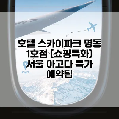 호텔 스카이파크 명동 1호점 (쇼핑특화) 서울 아고다 특가 예약팁