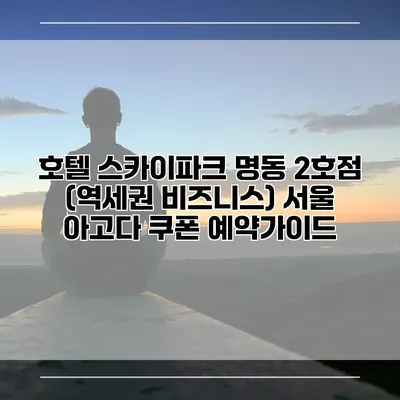 호텔 스카이파크 명동 2호점 (역세권 비즈니스) 서울 아고다 쿠폰 예약가이드