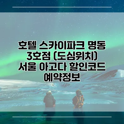 호텔 스카이파크 명동 3호점 (도심위치) 서울 아고다 할인코드 예약정보