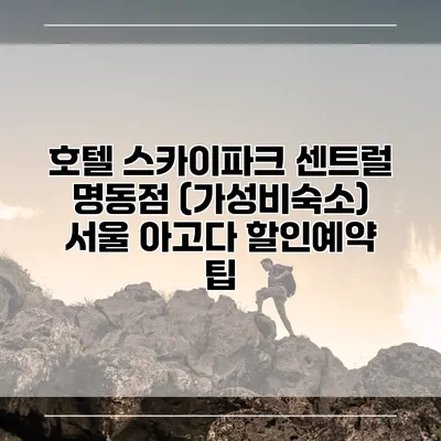 호텔 스카이파크 센트럴 명동점 (가성비숙소) 서울 아고다 할인예약 팁